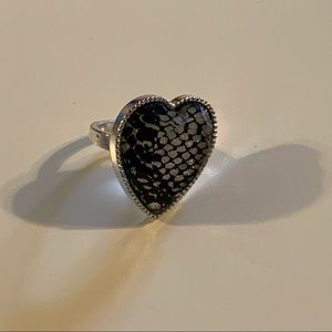 Snake Skin Heart Ring